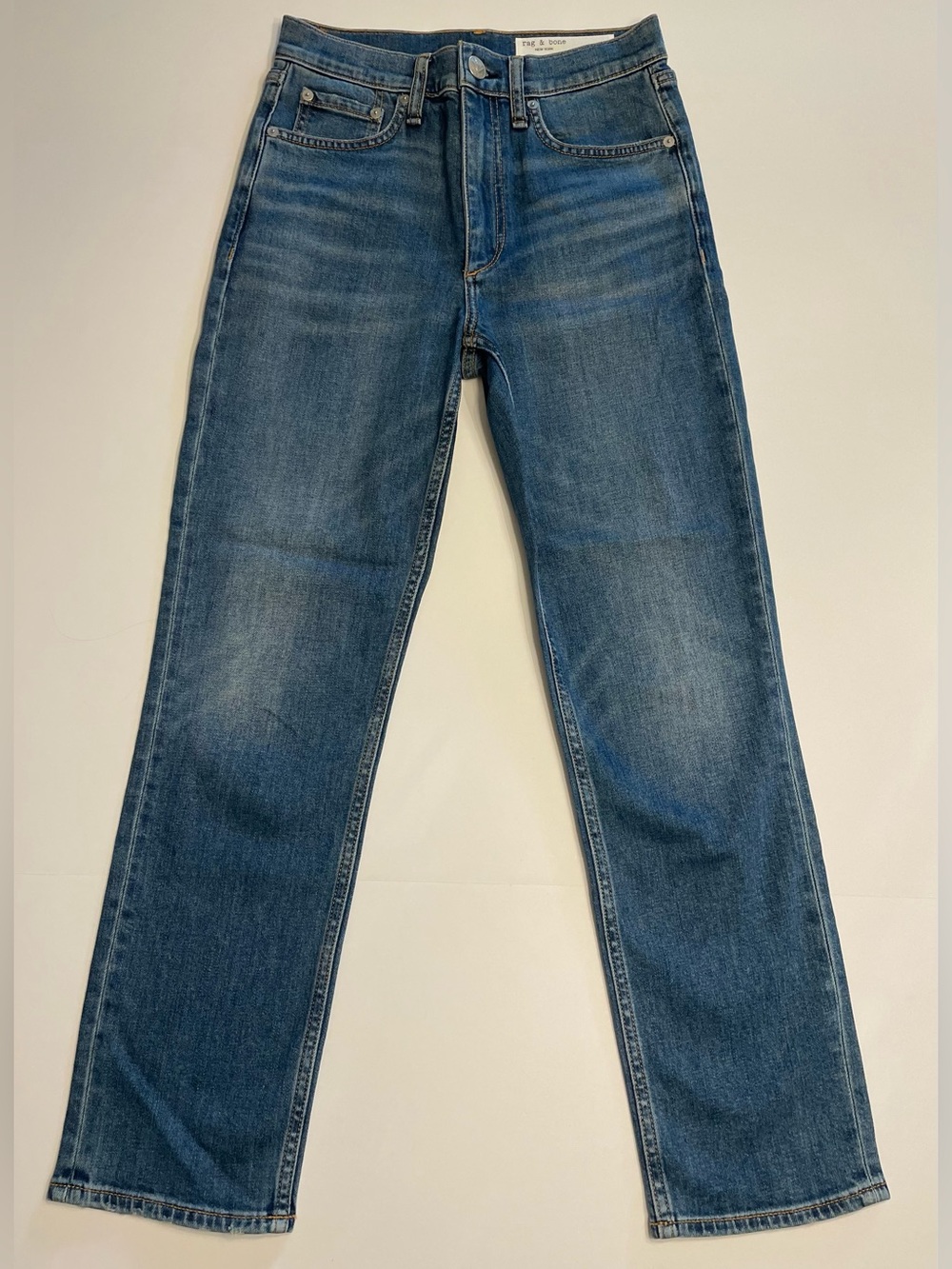 rag & bone Wren High Rise Slim Straight Jeans 25 Charlock Stretch Denim